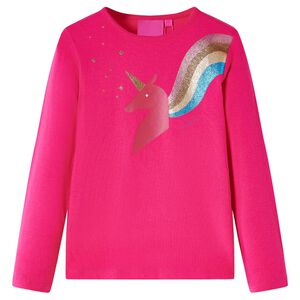 Langærmet T-shirt til børn str. 92 pink