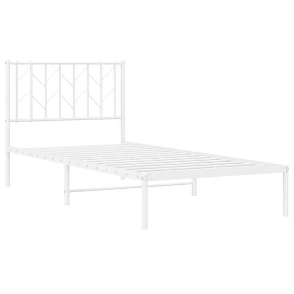 vidaXL sengeramme med sengegavl 90x190 cm metal hvid