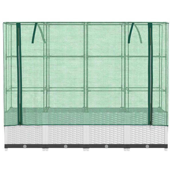 vidaXL h&oslash;jbed med drivhusovertr&aelig;k 160x40x138 cm rattan-look