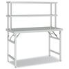 vidaXL k&oslash;kkenbord med tophylde 120x60x145 cm rustfrit st&aring;l