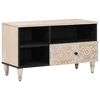 vidaXL TV-skab med skuffe Hvid 80 x 33,5 x 46 cm Massivt mangotr&aelig;