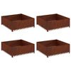 vidaXL Pl&aelig;nekant 4 pcs 100 x 100 x 35 cm St&aring;l Rusten