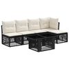 vidaXL Havesofa S&aelig;t 6 stk. Sort polyrattan