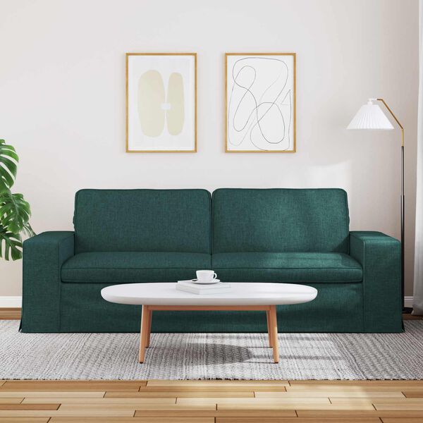 vidaXL Sofa M&oslash;rkegr&oslash;n 222 x 80 x 82 cm Stof