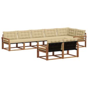 vidaXL Udend&oslash;rs sofagruppe med pude 8 pcs Naturlig og Beige