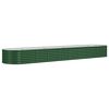 vidaXL plantekasse 368x80x36 cm galvaniseret st&aring;l gr&oslash;n