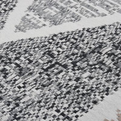 vidaXL gulvtæppe 100x200 cm bomuld sort og grå