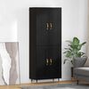 vidaXL Highboard Sort eg 69,5 x 34 x 180 cm Konstrueret tr&aelig;