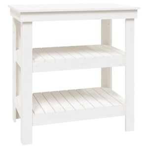 vidaXL arbejdsbord 78,5x50x80 cm massivt fyrretr&aelig; hvid