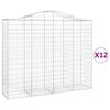 vidaXL buede gabionkurve 12 stk. 200x50x160/180 cm galvaniseret jern