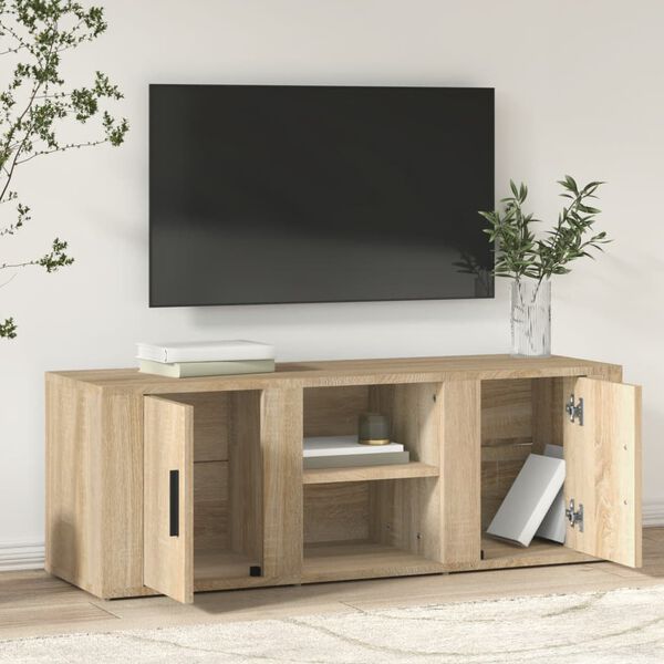 vidaXL tv-bord 100x31,5x35 cm konstrueret tr&aelig; sonoma-eg