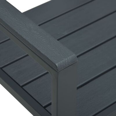 vidaXL havebænk 120 cm HDPE trælook grå