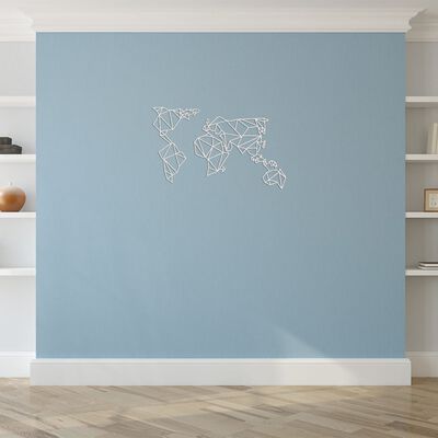 Homemania vægdekoration World 100x58 cm stål hvid