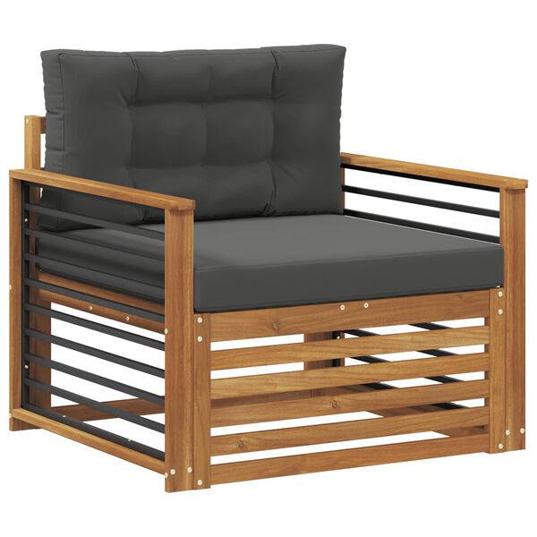 vidaXL Udend&oslash;rs sofagruppe Soli Akacietr&aelig; og polyester Naturfarvet