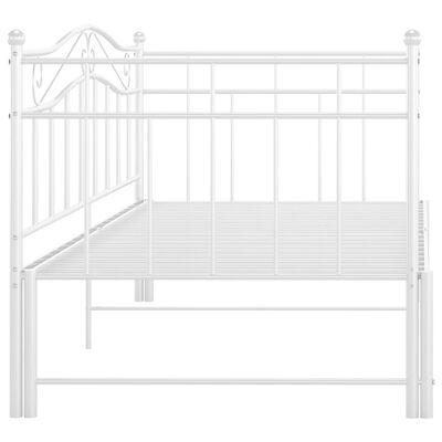 vidaXL sengestel til udtræksseng 90x200 cm metal hvid