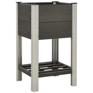 vidaXL h&oslash;jbed med hylde 50x50x90 cm WPC gr&aring;