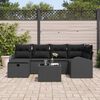 vidaXL Havesofa S&aelig;t med pude 7 pcs Sort 234 x 124 x 85 cm Poly rattan