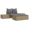 vidaXL solseng med hynder polyrattan beige