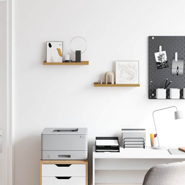 vidaXL V&aelig;ghylde med hylde 2 pcs Beige 40 x 9 x 3 cm Konstrueret tr&aelig;