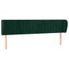 vidaXL sengegavl med kanter 163x23x78/88 cm fl&oslash;jl m&oslash;rkegr&oslash;n