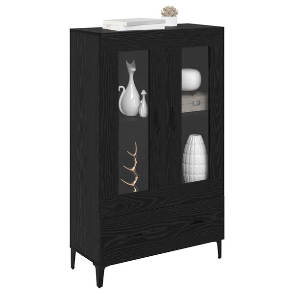 vidaXL Highboard Sort eg 70 x 31 x 115 cm Ingeni&oslash;rt tr&aelig; og jern