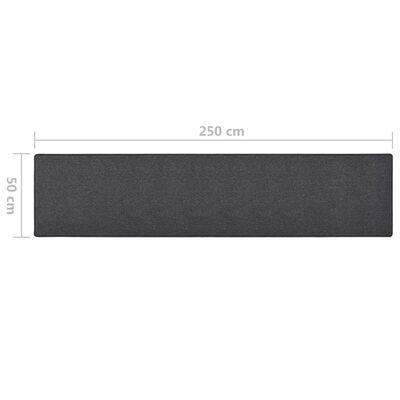 vidaXL tæppeløber 50x250 cm antracitgrå