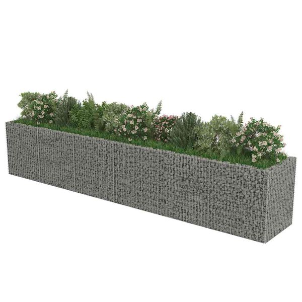 vidaXL gabion-højbed 540x90x100 cm galvaniseret stål