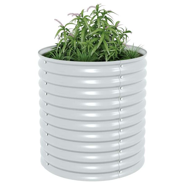 vidaXL forhøjet plantekasse 80x80x81 cm galvaniseret stål sølvfarvet