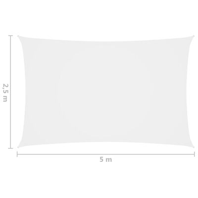 vidaXL solsejl 2,5x5 m rektangulær oxfordstof hvid
