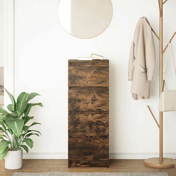 vidaXL skænk 37,5x35x99 cm konstrueret træ røget egetræsfarve