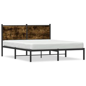 vidaXL sengeramme uden madras 140x200 cm metal r&oslash;get egetr&aelig;sfarve