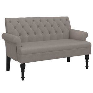 vidaXL b&aelig;nk med rygl&aelig;n 120x62x75,5 cm stof gr&aring;brun