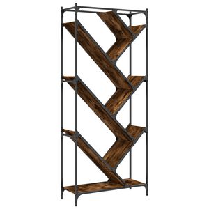 vidaXL bogreol 79x30x180 cm konstrueret træ og metal røget eg