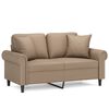vidaXL 2-personers sofa med pyntepuder 120 cm kunstl&aelig;der cappuccino