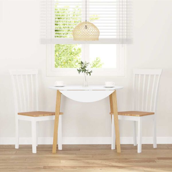 vidaXL spisebordsstole 2 stk. massivt gummitræ hvid