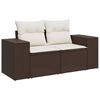 vidaXL 2-personers havesofa med hynder polyrattan brun
