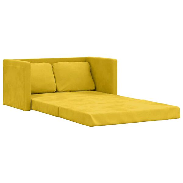 vidaXL 2-i-1 sovesofa 122x204x55 cm velour m&oslash;rkegul