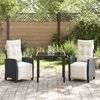 vidaXL Have Spisebordssæt 3 pcs Sort polyrattan