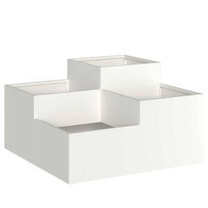 vidaXL Have Blomsterkrukke Hvid 80 x 80 x 48 cm St&aring;l