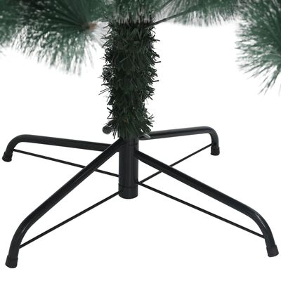 vidaXL kunstigt juletræ med lys og juletræsfod 150 cm PET grøn