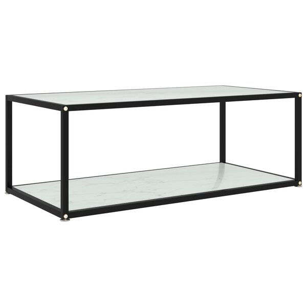 vidaXL sofabord 100x50x35 cm hærdet glas hvid