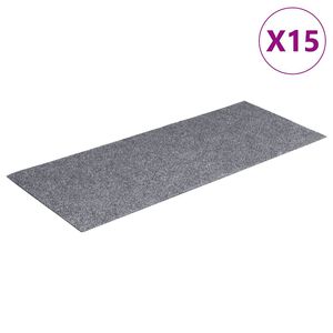 vidaXL trappem&aring;tter selvkl&aelig;bende 15 stk. 60x25 cm lysegr&aring; rektangul&aelig;re