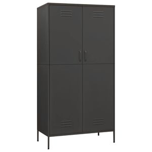 vidaXL kl&aelig;deskab 90x50x180 cm st&aring;l antracitgr&aring;