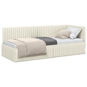 vidaXL Hj&oslash;rnesengramme med hovedg&aelig;rde Creme 80 cm x 200 cm Fl&oslash;jl