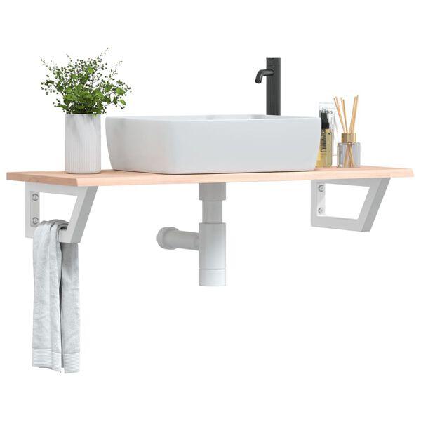 vidaXL badev&aelig;relseshylde st&aring;l og massivt egetr&aelig;