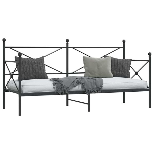 vidaXL daybed uden madras 80x200 cm st&aring;l sort