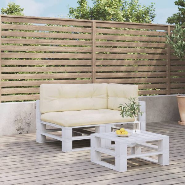 vidaXL pallehynder 3 stk. stof cremefarvet