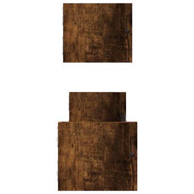 vidaXL væghylder med stænger 2 stk. 60x16x14 cm røget egetræsfarve