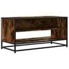 vidaXL tv-bord 91x40x46 cm konstrueret tr&aelig; metal r&oslash;get egetr&aelig;sfarve