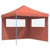 vidaXL foldbart pop-up festtelt med 2 sidev&aelig;gge terracotta